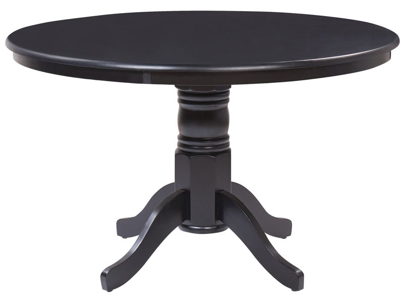 Dining Table Black Rubberwood ø 120 cm Round Vintage Beliani