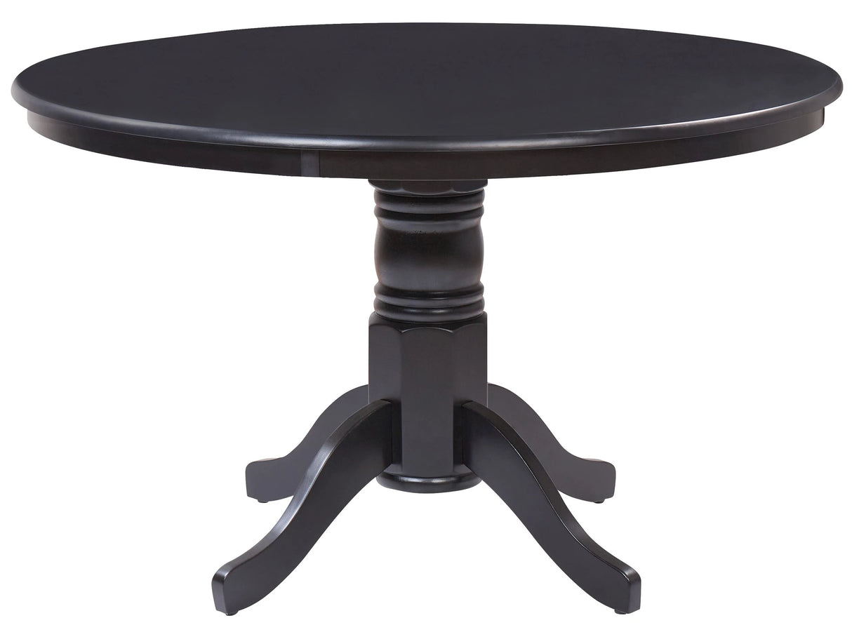 Dining Table Black Rubberwood  120 cm Round Vintage Beliani