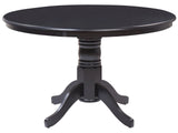 Dining Table Black Rubberwood  120 cm Round Vintage Beliani