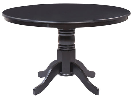 Dining Table Black Rubberwood  120 cm Round Vintage Beliani