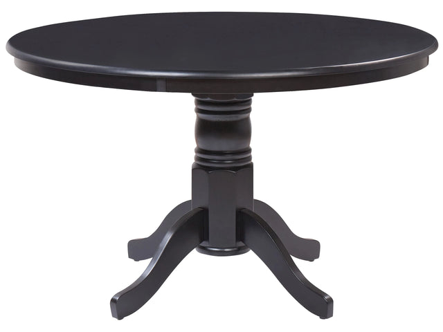 Dining Table Black Rubberwood  120 cm Round Vintage Beliani