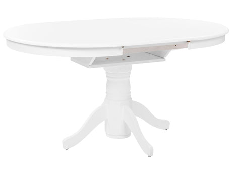 Extending Dining Table White Rubberwood 106/150 x 106 cm Round Vintage Beliani