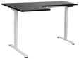 Electrically Adjustable Left Corner Desk Black Tabletop White Steel Frame 160 x 59 cm Sit and Stand L-Shaped Modern Design Beliani