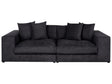 Sofa Fabric Polyester Black 240 cm x 120 cm x 61 cm Couch 3 Seater Cushioned Back Track Armrests Living Room Modern Comfortable Cosy Beliani