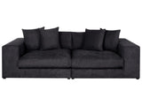 Sofa Fabric Polyester Black 240 cm x 120 cm x 61 cm Couch 3 Seater Cushioned Back Track Armrests Living Room Modern Comfortable Cosy Beliani