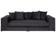 Sofa Fabric Polyester Black 240 cm x 120 cm x 61 cm Couch 3 Seater Cushioned Back Track Armrests Living Room Modern Comfortable Cosy Beliani