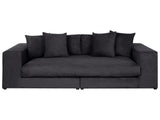 Sofa Fabric Polyester Black 240 cm x 120 cm x 61 cm Couch 3 Seater Cushioned Back Track Armrests Living Room Modern Comfortable Cosy Beliani