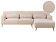 Left Corner Sofa Beige Chenille Upholstered Finished Back Wooden Legs Beliani