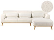 Left Corner Sofa White Boucle Upholstered Finished Back Wooden Legs Beliani