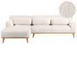 Right Corner Sofa White Boucle Upholstered Finished Back Wooden Legs Beliani