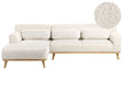 Right Corner Sofa White Boucle Upholstered Finished Back Wooden Legs Beliani