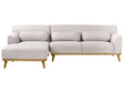 Right Corner Sofa Light Grey Fabric Upholstered Finished Back Wooden Legs Beliani