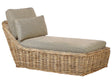 Garden Sun Lounger Natural Rattan Wicker with 3 Taupe Cushions Boho Traditional Outdoor Patio Beliani