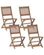 Set of 4 Garden Chairs Certified Acacia Light Wood Foldable Outdoor Country Rustic Style Beliani