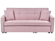 Sofa Bed Pink Sleeping Function Upholstered Extra Pillows 3 Seater Modern Style Bedroom Beliani