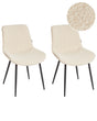 Set of 2 Dining Room Chairs Light Beige Armless Boucle Black Steel Leg Modern Design Dining Room Seating Beliani