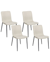 Set of 4 Dining Chairs Polyester Fabric Light Beige Dining Room Iron Legs Elegant Beliani