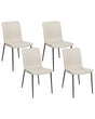 Set of 4 Dining Chairs Polyester Fabric Light Beige Dining Room Iron Legs Elegant Beliani