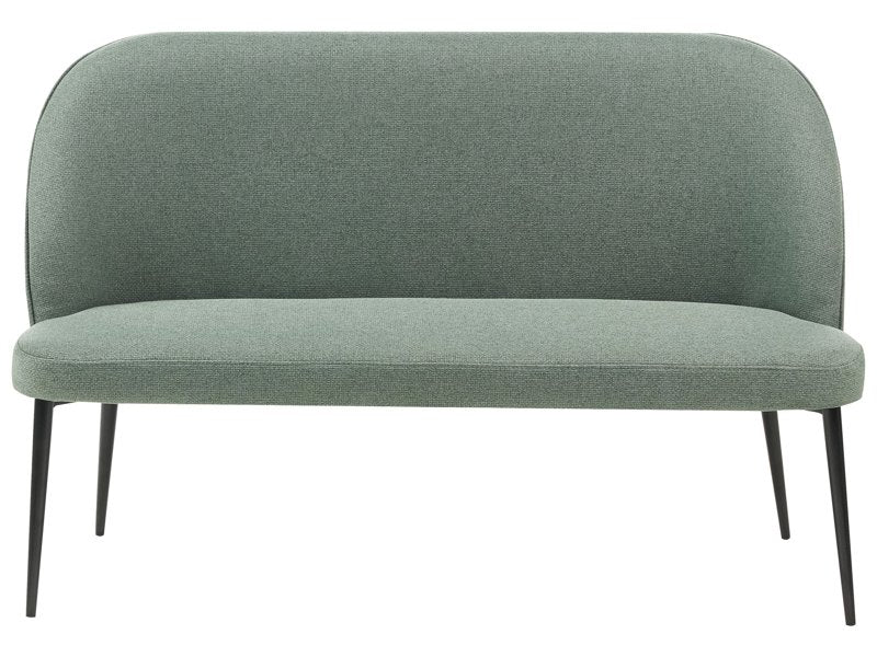 Kitchen Sofa Light Green Polyester Fabric Upholstery 2-Seater Metal Frame Black Legs Bench Beliani