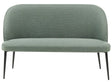 Kitchen Sofa Light Green Polyester Fabric Upholstery 2-Seater Metal Frame Black Legs Bench Beliani