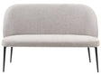 Kitchen Sofa Light Grey Polyester Fabric Upholstery 2-Seater Metal Frame Black Legs Bench Beliani