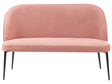 Kitchen Sofa Pink Polyester Fabric Upholstery 2-Seater Metal Frame Black Legs Bench Beliani