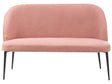 Kitchen Sofa Pink Polyester Fabric Upholstery 2-Seater Metal Frame Black Legs Bench Beliani