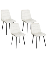 Set of 4 Dining Chairs Velvet Off-White Dining Room Iron Legs Modern Style Beliani