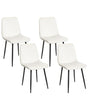 Set of 4 Dining Chairs Off-White Velvet Dining Room Iron Legs Modern Style Beliani