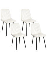 Set of 4 Dining Chairs Off-White Velvet Dining Room Iron Legs Modern Style Beliani