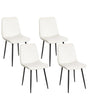 Set of 4 Dining Chairs Off-White Velvet Dining Room Iron Legs Modern Style Beliani