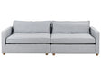 Sofa Light Grey Polyester Fabric 3 Seater Wooden Legs Armrests Modern Style Beliani