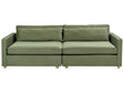 Sofa Green Polyester Fabric 3 Seater Wooden Legs Armrests Modern Style Beliani