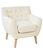 Armchair Chair Light Beige Tufted Back Light Wood Legs Thickly Padded Living Room Nursery Beliani