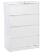 Office Storage Unit White Steel 4 Drawers Key-Locked Industrial Design Beliani