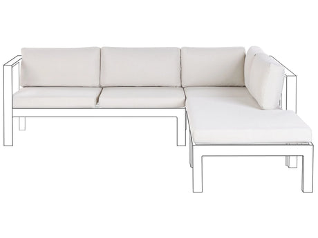 Outdoor Cushion Cover Set Off-White Polyester Water Repellent Extra Covers Set UV Protection with Zip Beliani