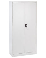 Home Office Storage Cabinet White Steel 2 Doors 5 Shelves Industrial Design Beliani