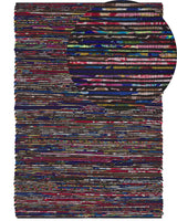Rug Dark Multicolour Cotton 160 x 230 cm Rectangular Handmade Boho Eclectic Beliani