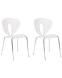 Set of 2 Dining Chairs White PP Seat Metal Legs Stackable Armless Chairs Beliani