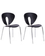 Set of 2 Dining Chairs Black PP Seat Metal Legs Stackable Armless Chairs Beliani