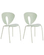 Set of 2 Dining Chairs Green PP Seat Metal Legs Stackable Armless Chairs Beliani