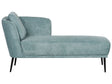 Left Hand Chaise Lounge Blue Polyester Fabric with Cushion Retro Style Living Room Furniture Beliani