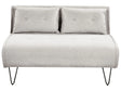 Sofa Bed Light Grey  Polyester Fabric 2 Seater Fold-Out Sleeper Armless With 2 Cushions Metal Black Legs Glamour Beliani