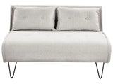 Sofa Bed Light Grey  Polyester Fabric 2 Seater Fold-Out Sleeper Armless With 2 Cushions Metal Black Legs Glamour Beliani