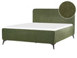 Bed Frame Green Boucle Upholstery Black Metal Legs EU King Size 5ft3 Slatted with Wingback Headboard Bedroom Modern Minimalist Beliani