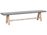 Garden Bench Grey Light Wood Concrete Acacia Wood 200 cm Garden Furniture Industrial Style Beliani