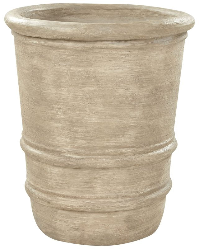 Plant Pot Beige Rectangular Terracotta ⌀ 43 cm Outdoor Indoor Garden Living Room Accessories Beliani