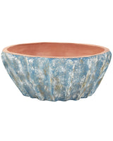 Plant Pot Blue Oval Terracotta  51 cm Outdoor Indoor Garden Living Room Accessories Beliani