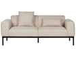 2 Seater Sofa Light Beige Faux Linen Black Legs Living Room Furniture Elegant Design Beliani