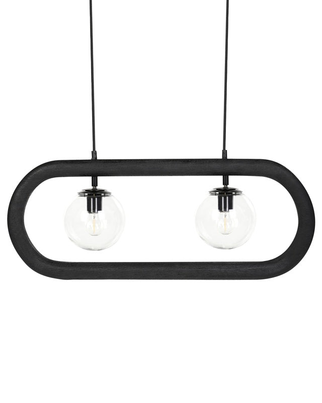 Pendant Lamp Black Natural Mango Shade Ceiling Light Boho Industrial Style Home Accessories Handmade Beliani